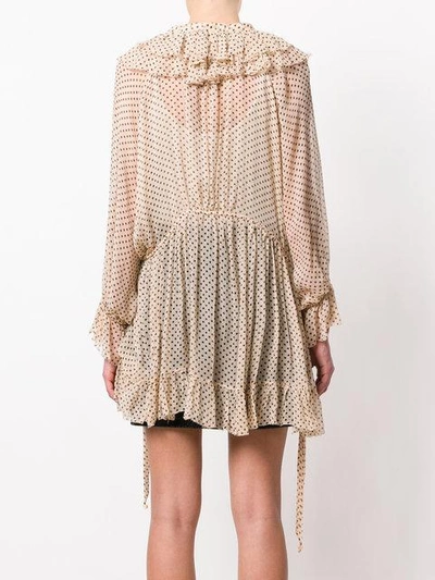 Shop Zimmermann Spotted Pussy Bow Blouse - Neutrals