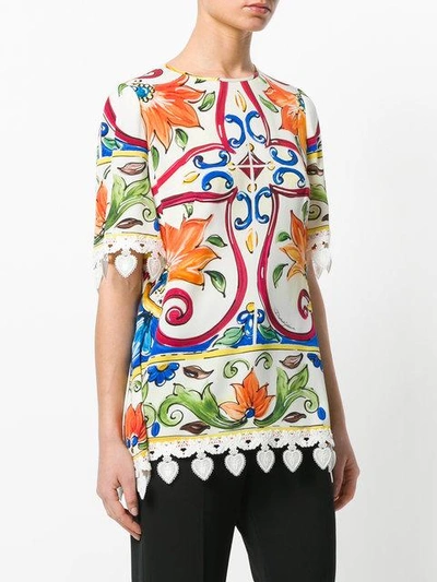 Shop Dolce & Gabbana Mondello Printed Blouse - Multicolour