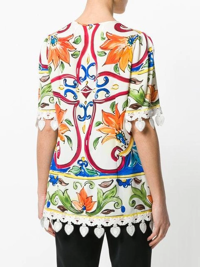 Shop Dolce & Gabbana Mondello Printed Blouse - Multicolour