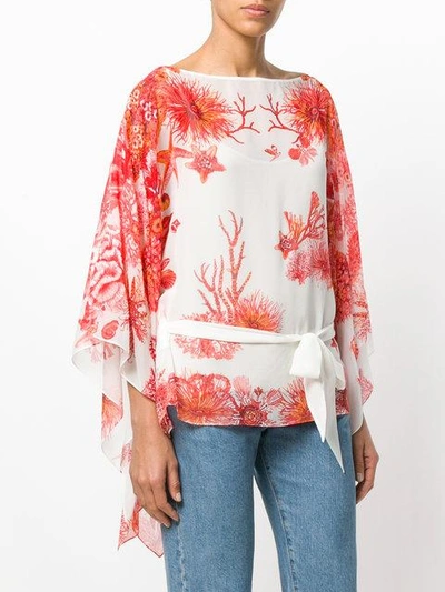 Shop Roberto Cavalli Coral Reef Blouse In White