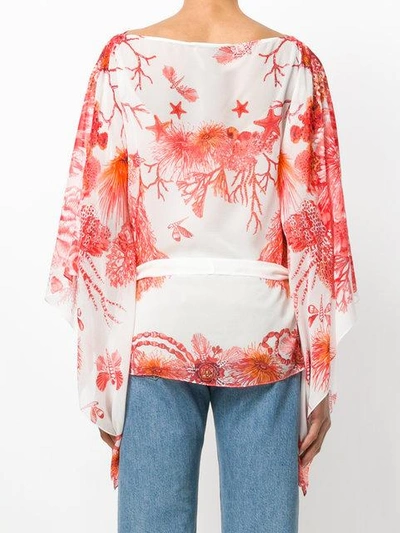 Shop Roberto Cavalli Coral Reef Blouse In White