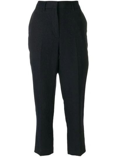 Shop Margaret Howell Cropped Tailored Trousers In Blue