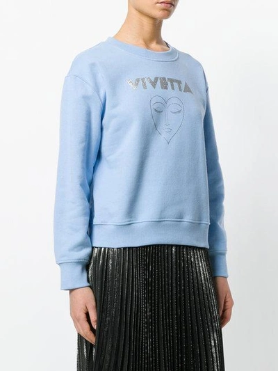 Shop Vivetta Printed Sweatshirt - Blue