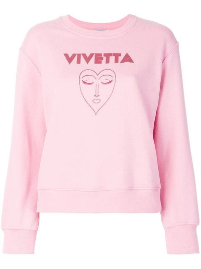 Shop Vivetta Logo Print Sweatshirt - Pink