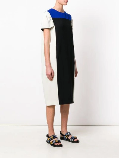 Shop Marni Panelled T-shirt Dress - Neutrals