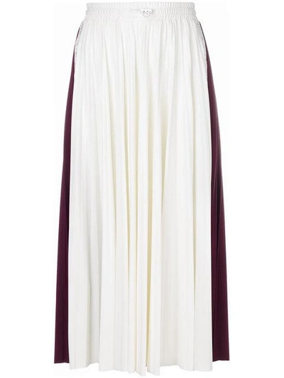 Shop Valentino Pleated Midi Skirt - White