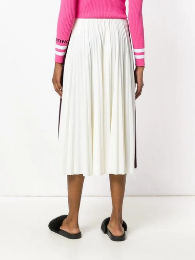 Shop Valentino Pleated Midi Skirt - White