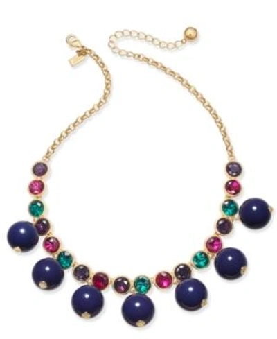 Shop Kate Spade New York Gold-tone Crystal & Bead Collar Necklace In Multi