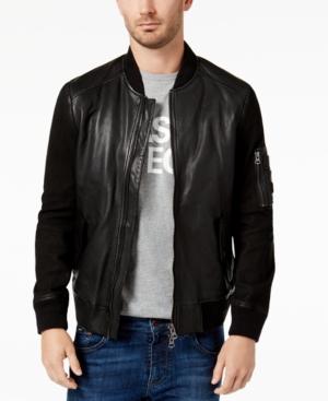 hugo boss men leather jacket