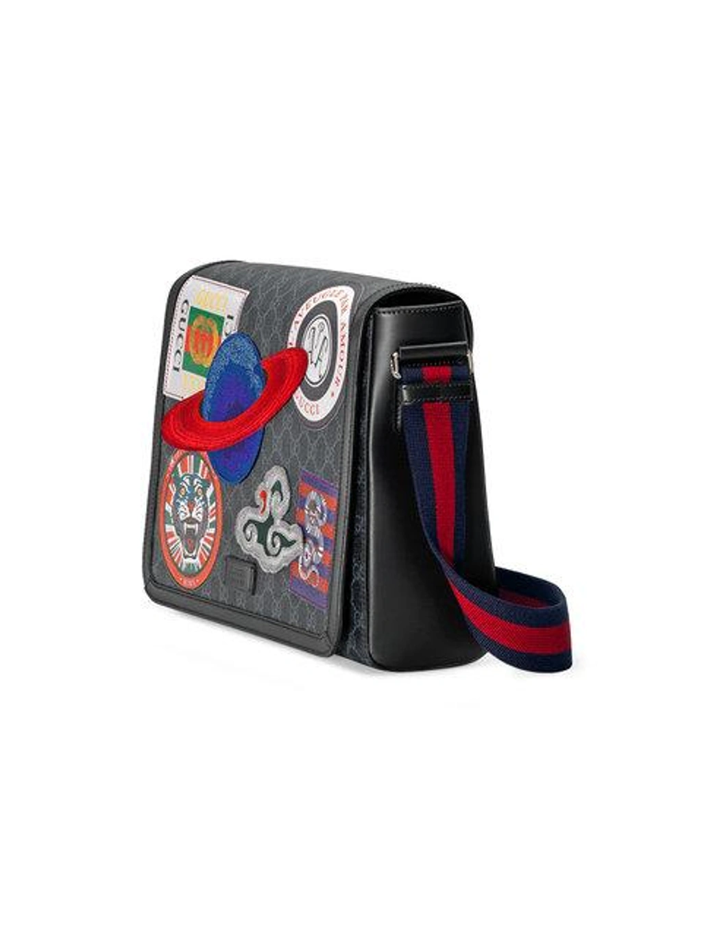 Gucci Men s Supreme Gg Canvas Messenger Bag With Planet Patches In Black ModeSens