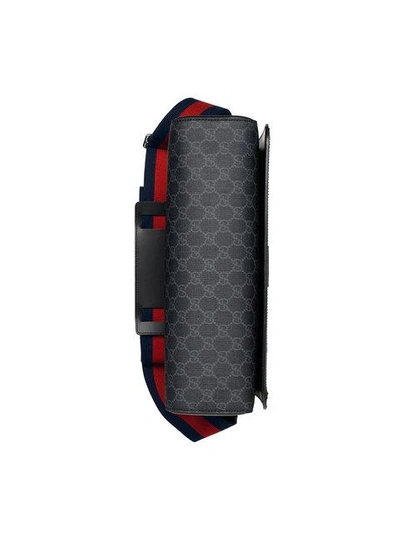 Shop Gucci Night Courrier Gg Supreme Flap Messenger In Black