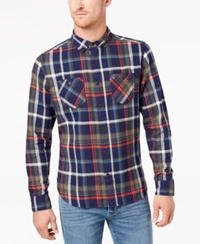 Shop Tommy Hilfiger Men's Plaid Shirt In Peacoat