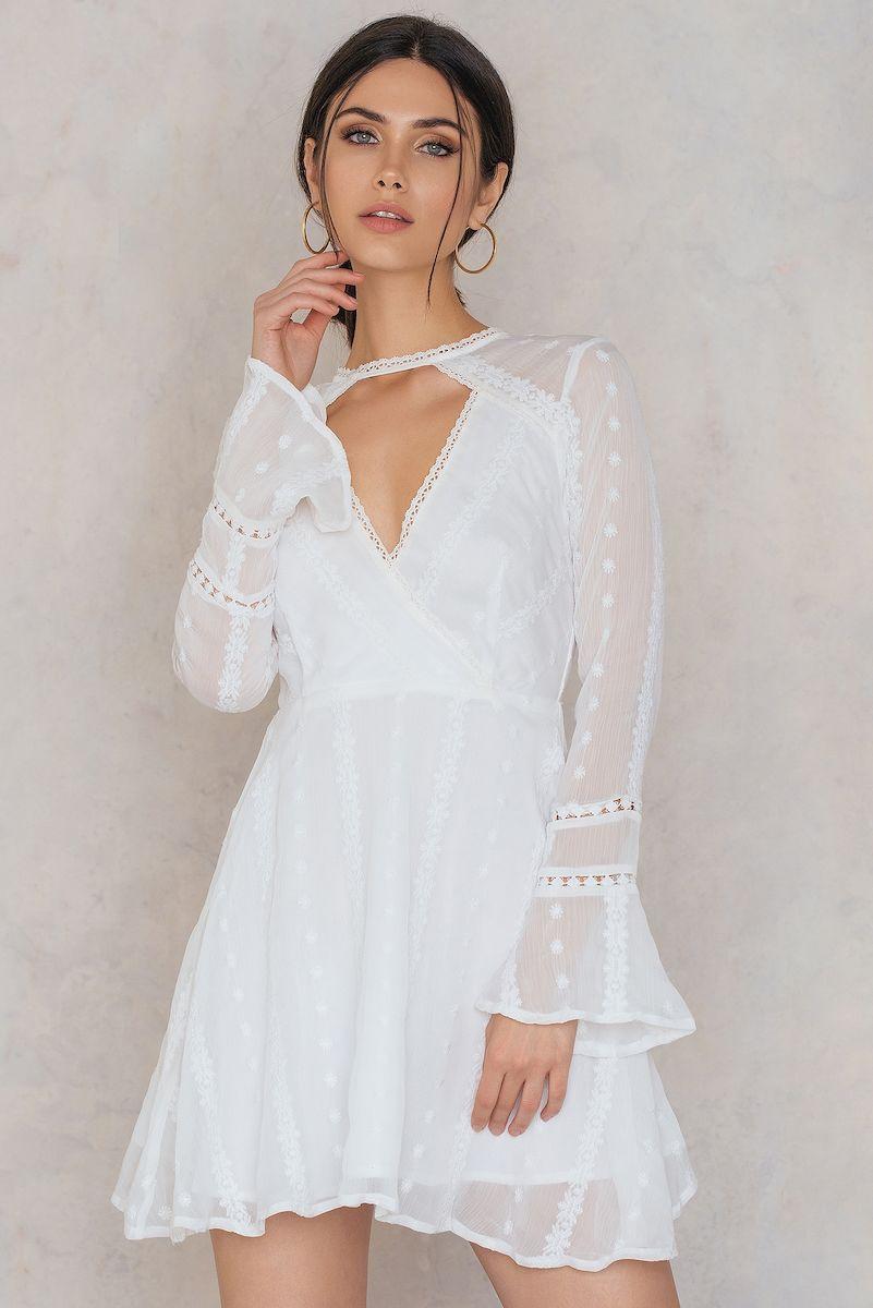 Endless Rose Bell Sleeved Flare Dress - White | ModeSens