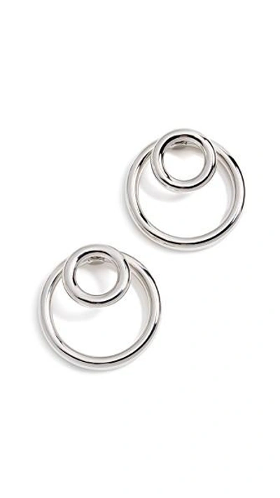 Shop Alexander Wang Large Double O Ring Earrings In Metal