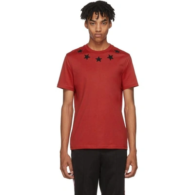 Givenchy Cuban-fit Star-appliqu&eacute; T-shirt, Red | ModeSens