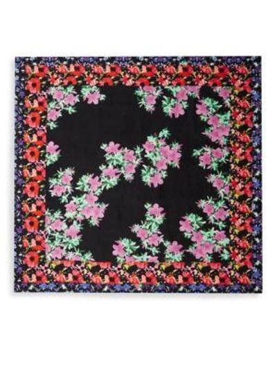 Shop Bindya Silk Floral Embroidered Scarf In Multi