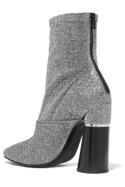Shop 3.1 Phillip Lim / フィリップ リム Kyoto Metallic Stretch-knit Sock Boots In Silver