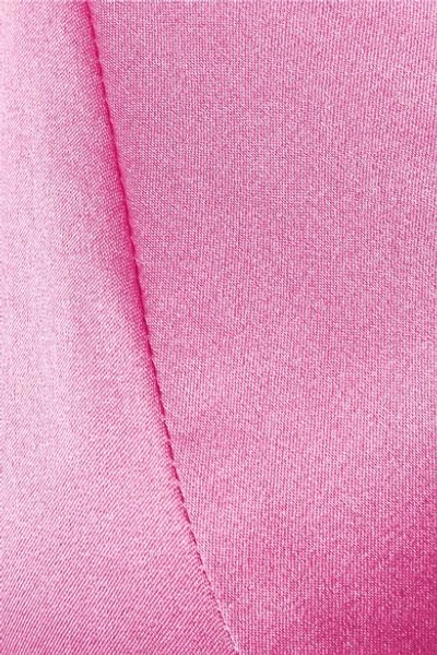 Shop Fleur Du Mal Stretch-silk Satin Soft-cup Triangle Bra In Pink