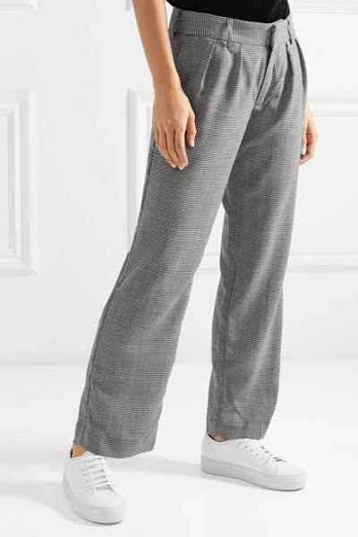Shop Maggie Marilyn Bobbi Houndstooth Wool-blend Pants In Charcoal
