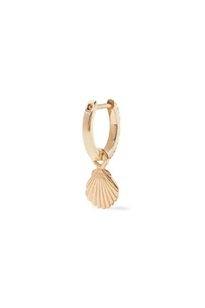 Shop Sarah & Sebastian Shell Gold Diamond Hoop Earring