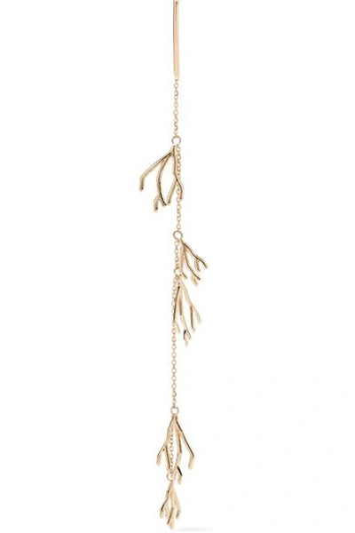 Shop Sarah & Sebastian Coral 14 And 9-karat Gold Earring