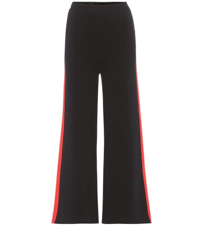 Shop Stella Mccartney Cropped Cotton Trousers In Blue