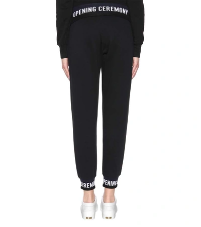 Shop Opening Ceremony Elastic Logo Cotton Trackpants In Black