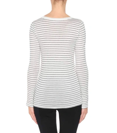 Shop Vince Striped Cotton Shirt In Neutrals