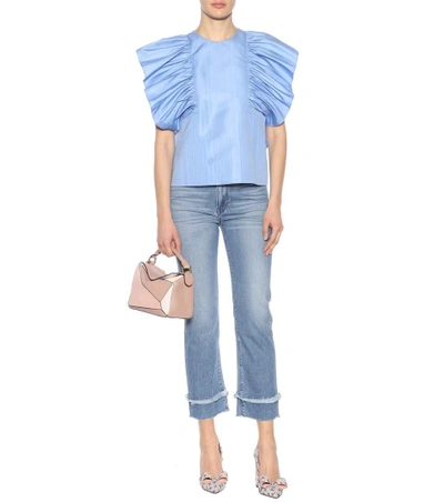 Shop Msgm Sleeveless Top In Blue