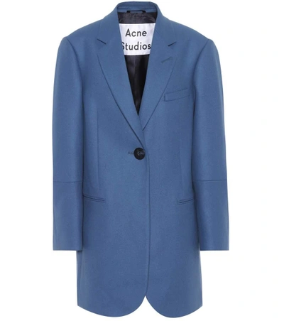 Shop Acne Studios Klarah Wool-blend Jacket In Slate Llue