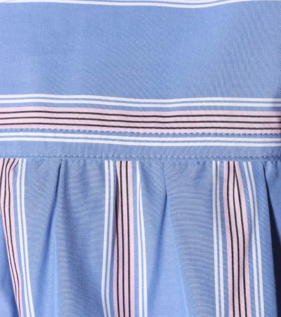 Shop Marni Striped Cotton Dress In Blue