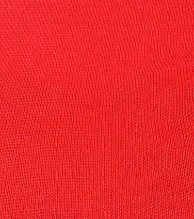 Shop Stella Mccartney Cotton And Alpaca-blend Sweater In Red