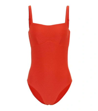Shop Asceno Classic One-piece Swimsuit In Red