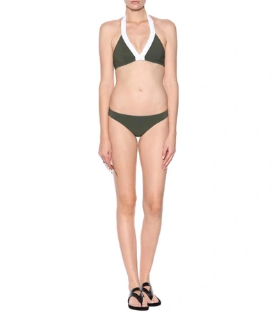 Shop Diane Von Furstenberg Banded Bikini Top In Green