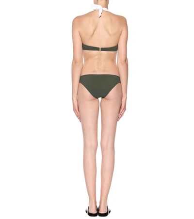 Shop Diane Von Furstenberg Classic Bikini Bottoms In Green