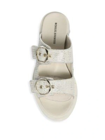 Shop Nicholas Kirkwood Casati Pearl Leather Two-strap Sandals In Natural