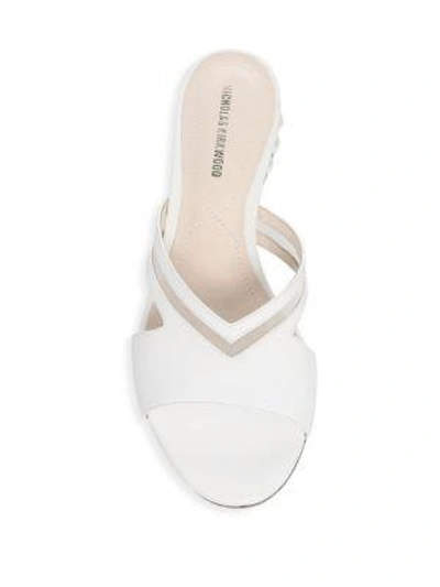 Shop Nicholas Kirkwood Casati Pearl-embellished Leather Slip-on Sandals In White