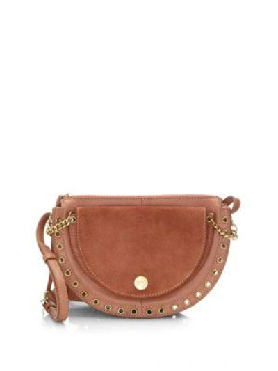 Shop See By Chloé Kriss Small Grained Leather & Suede Crossbody In Black