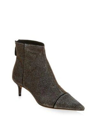 Shop Alexandre Birman Kittie Glitter Ankle Boots In Stellar Black