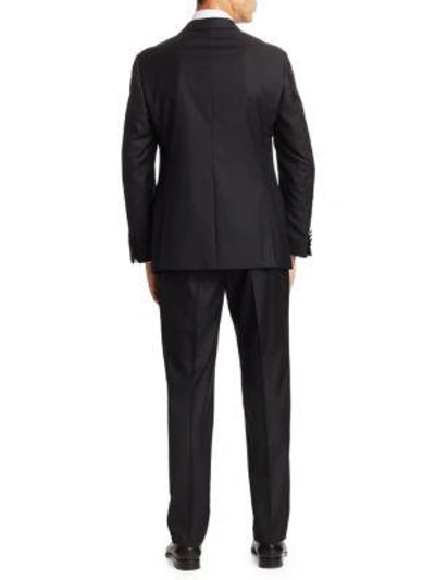 Shop Emporio Armani Black Tonal Fancy G Line Peak Tuxedo