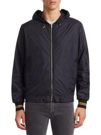 Shop Mcq By Alexander Mcqueen Hooded Rain Jacket In Black