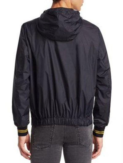 Shop Mcq By Alexander Mcqueen Hooded Rain Jacket In Black