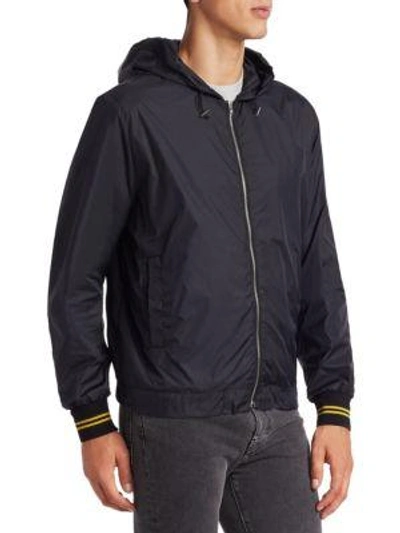 Shop Mcq By Alexander Mcqueen Hooded Rain Jacket In Black