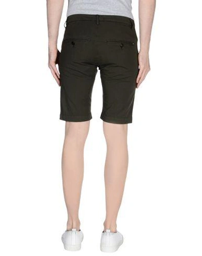 Shop Dondup Man Shorts & Bermuda Shorts Military Green Size 31 Cotton, Elastane