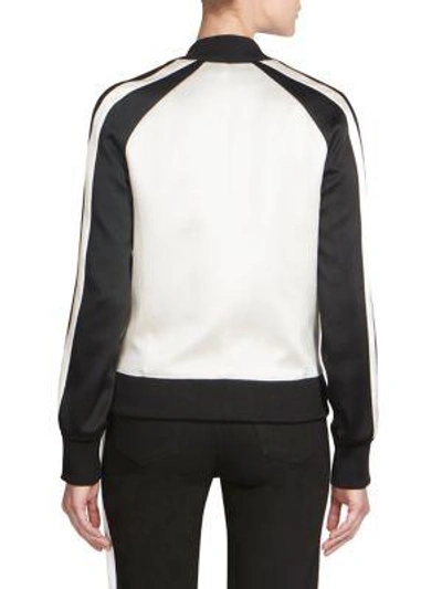 Shop Balmain Double Breasted Bomber Jacket In Black-white