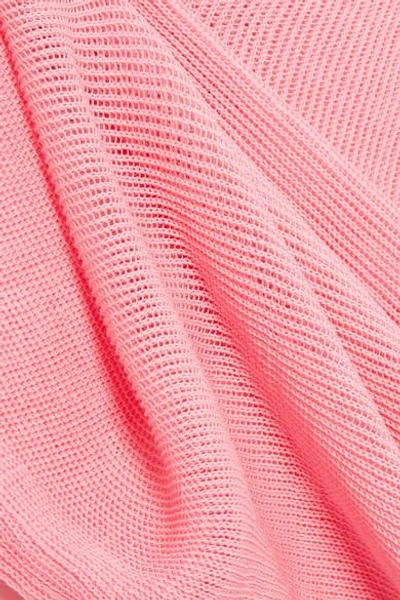 Shop Helmut Lang Open-knit Cotton Top In Pink