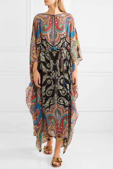 Etro Printed Chiffon Maxi Dress | ModeSens