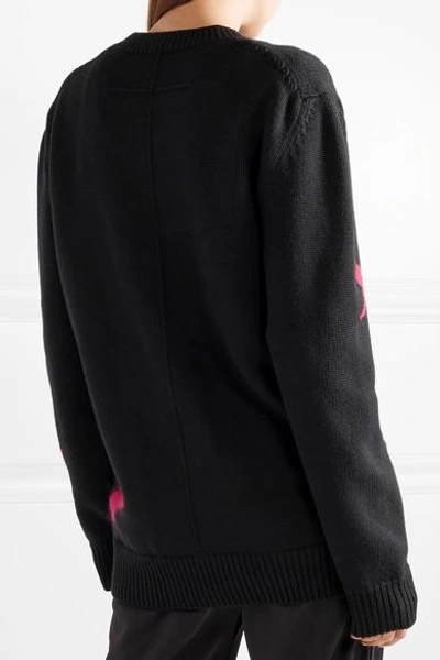 Shop Givenchy Intarsia Wool Sweater In Black