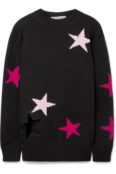 Shop Givenchy Intarsia Wool Sweater In Black