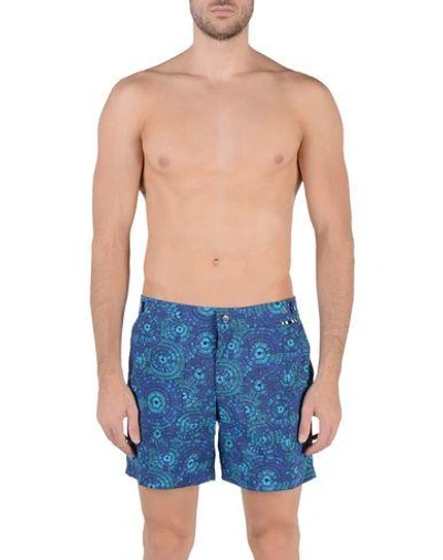 Shop Danward Swim Trunks In Turquoise